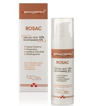 Заспокійливий крем для чутливої шкіри Braderm - Rosac Cream 30 ml 5657575 фото