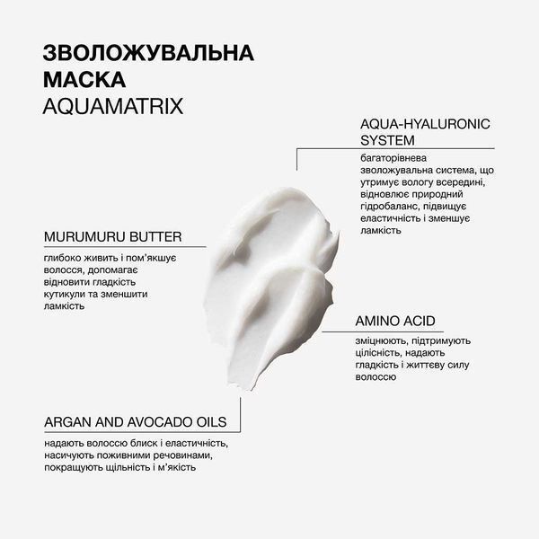 Зволожувальна маска для всіх типів волосся Aquamatrix triology. 900909 фото